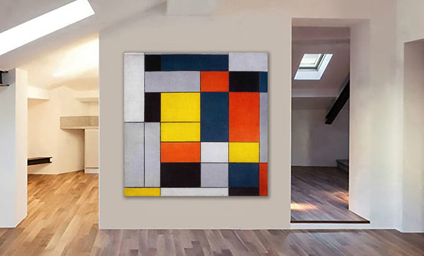 Piet Mondrian No VI Composition No II Wall Art - Framed Canvas Wall Art Print - Various Sizes