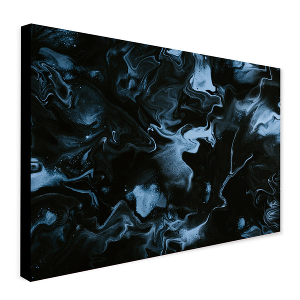 Abstract Black Marble - Modern Wall Art - Canvas Wall Art Framed Print - Various Sizes