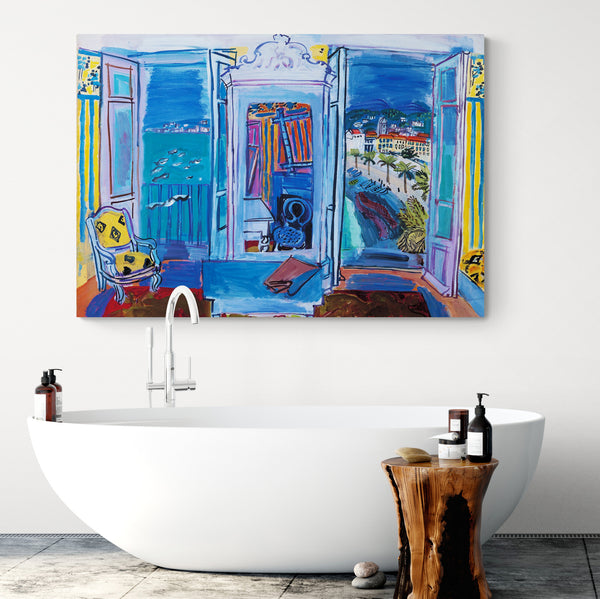 Window Opening on Nice - Wall Art by Raoul Dufy - Canvas Wall Art Framed Print - Various Sizes