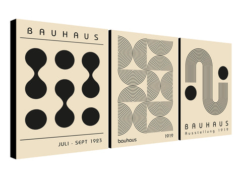 Bauhaus Wall Décor - Abstract Wall Art - Modern Prints - Set of 3 Prints - Canvas Wall Art Framed Prints - Various Sizes