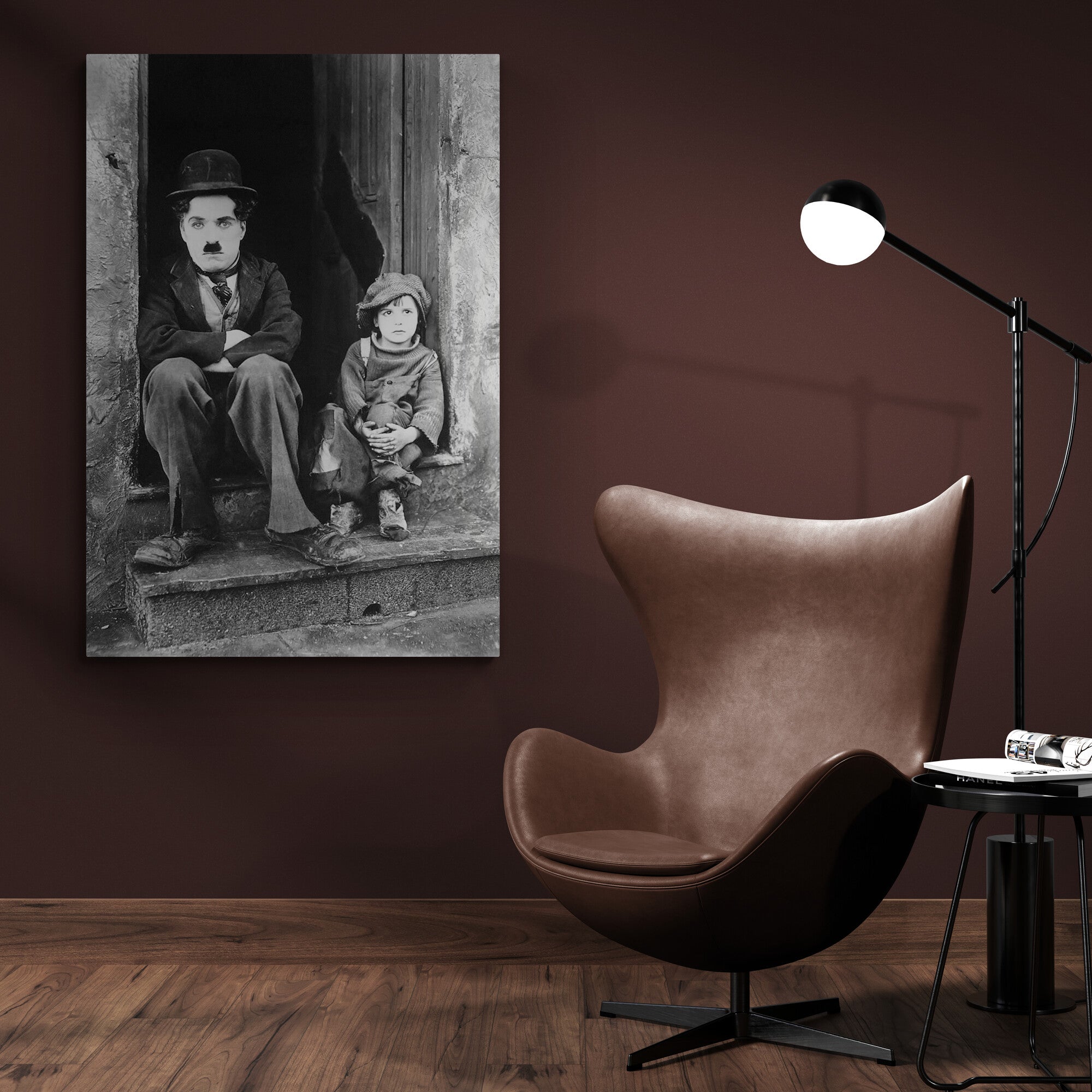 Charlie Chaplin - The Kid - Movie Wall Art - Canvas Wall Art Framed Print - Various Sizes