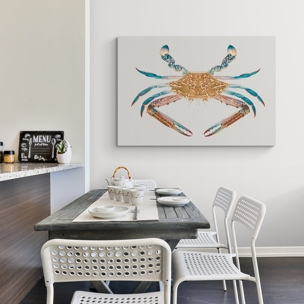 Crab - Kitchen Wall Art - Canvas Wall Art Framed Print - Various Sizes
