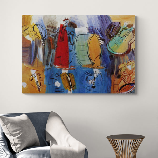 The Mexican Musicians Wall Art by Raoul Dufy - Canvas Wall Art Framed Print - Various Sizes