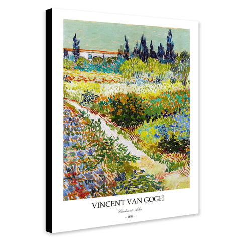 Garden at Arles by Vincent Van Gogh - Famous Wall Art - Canvas Wall Art Framed Print - Various Sizes