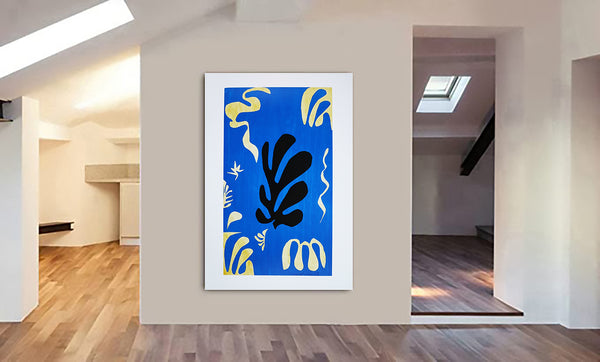 Henri Matisse - Composition On Blue - Abstract Wall Art - Canvas Wall Art Framed Print - Various Sizes