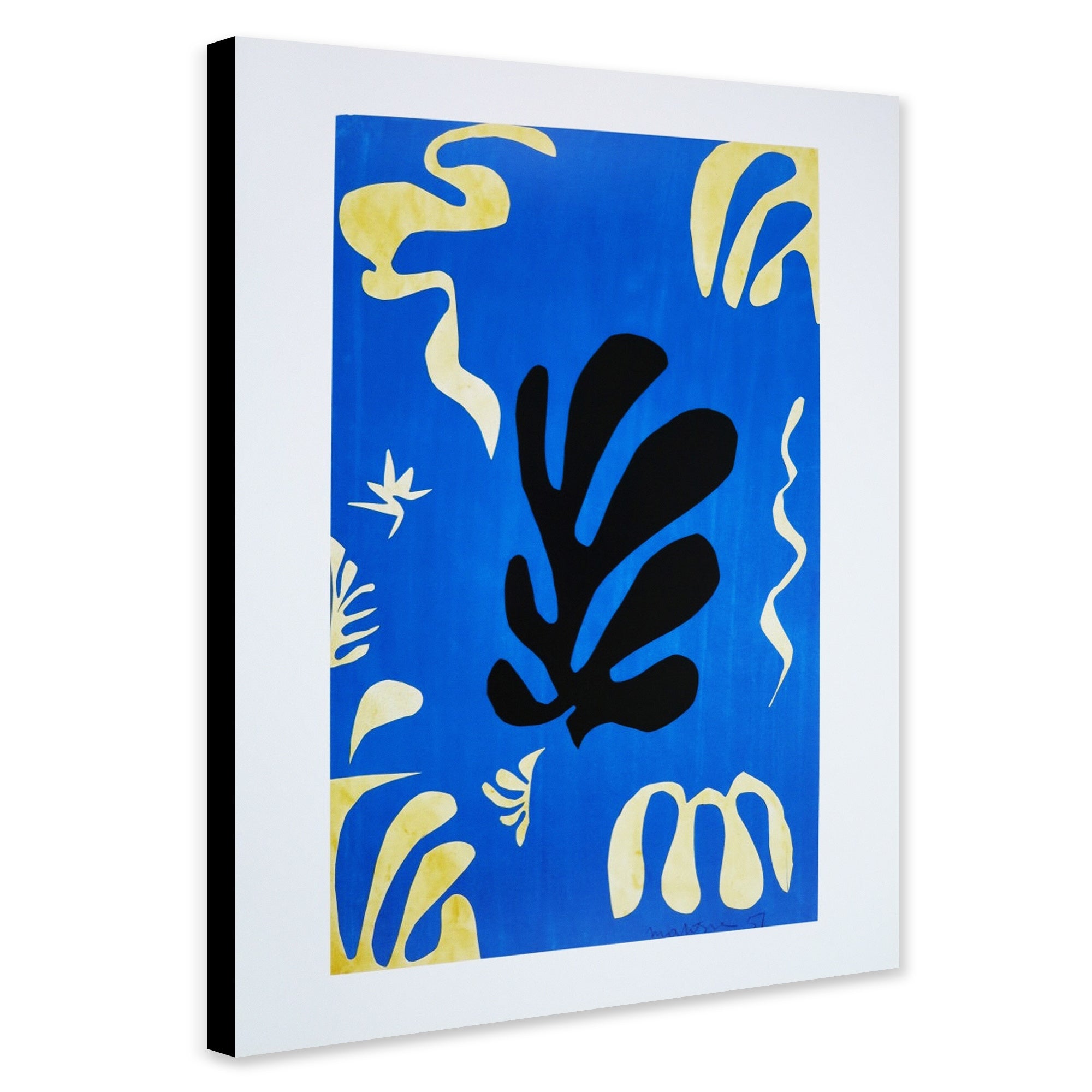 Henri Matisse - Composition On Blue - Abstract Wall Art - Canvas Wall Art Framed Print - Various Sizes