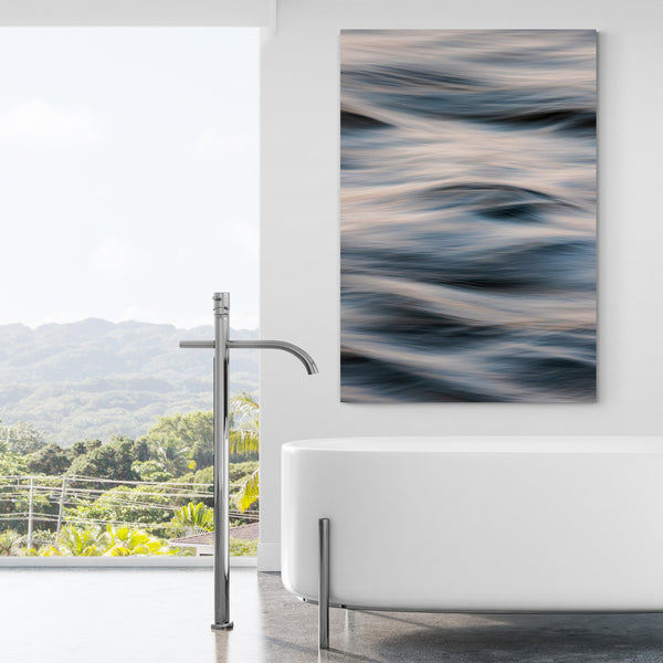 Moving Waves - Ocean Wall Art - Modern Art - Bathroom Prints  - Set of 3 Prints - Canvas Wall Art Framed Prints - Various Sizes