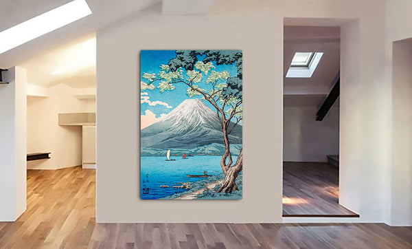 Mount Fuji from Lake Yamanaka by Hiroaki Takahashi - Wall Art - Japanese Canvas Wall Art Framed Print - Various Sizes