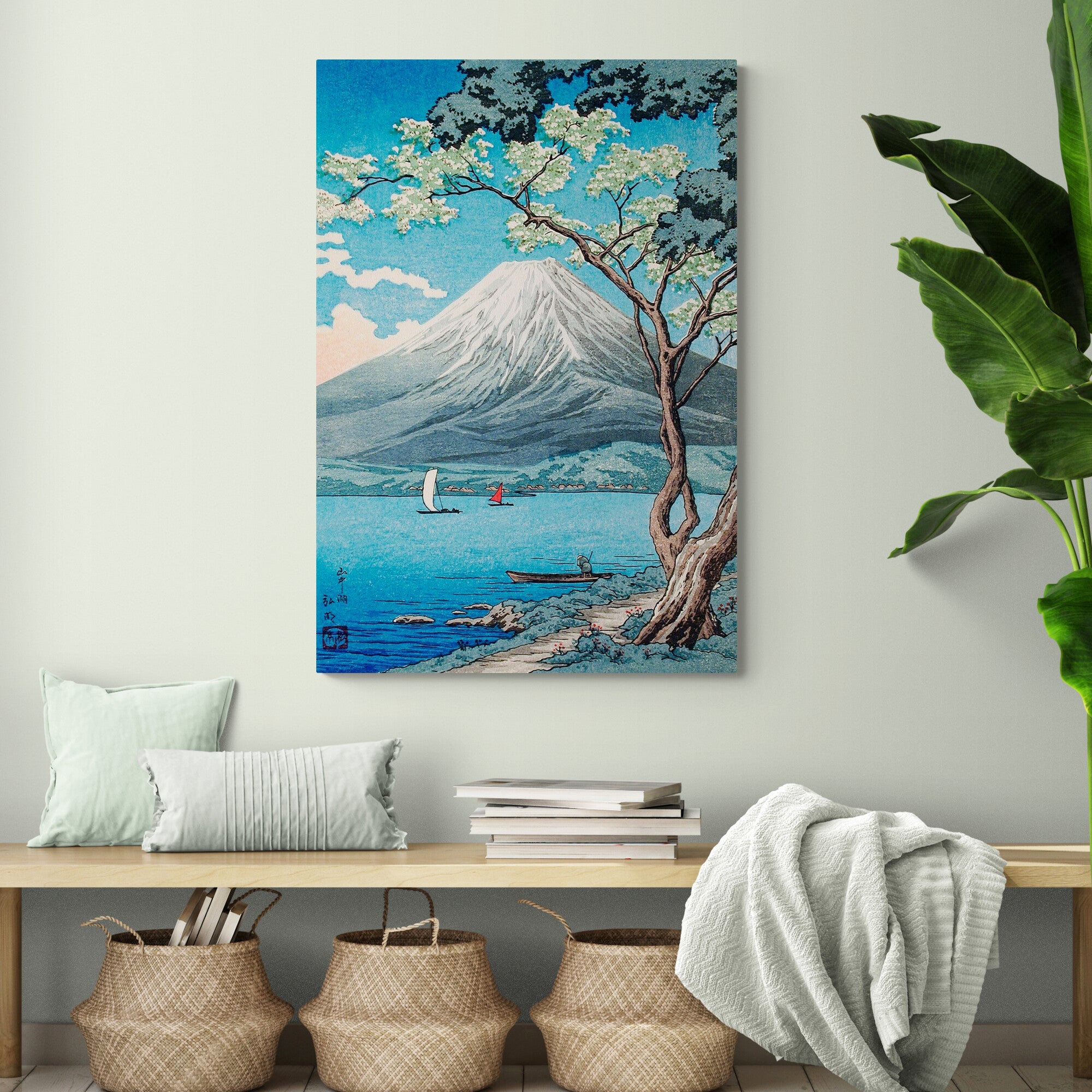 Mount Fuji from Lake Yamanaka by Hiroaki Takahashi - Wall Art - Japanese Canvas Wall Art Framed Print - Various Sizes