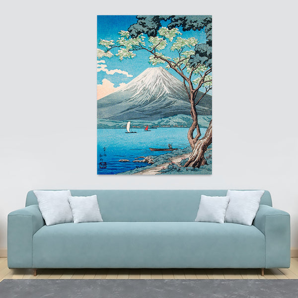 Mount Fuji from Lake Yamanaka by Hiroaki Takahashi - Wall Art - Japanese Canvas Wall Art Framed Print - Various Sizes