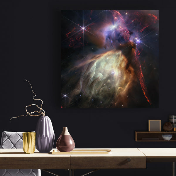 NASA - James Webb Telescope - Rho Ophiuchi (NIRCam Image) Wall Art - Framed Canvas Wall Art Print - Various Sizes