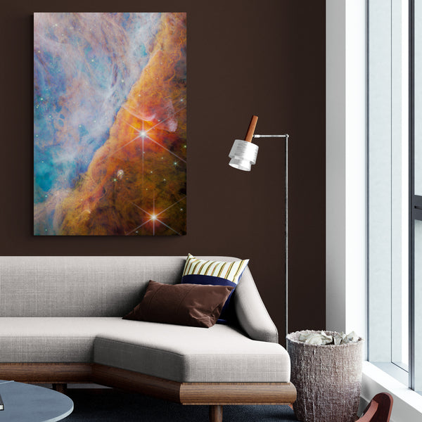 NASA James Webb Telescope Orion Bar (NIRCam Image) Wall Art - Canvas Wall Art Framed Print - Various Sizes