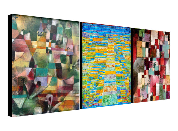 Paul Klee - Abstract Wall Art - Set of 3 Prints - Bedroom Wall Art - Gift Idea - Canvas Wall Art Framed Prints - Various Sizes