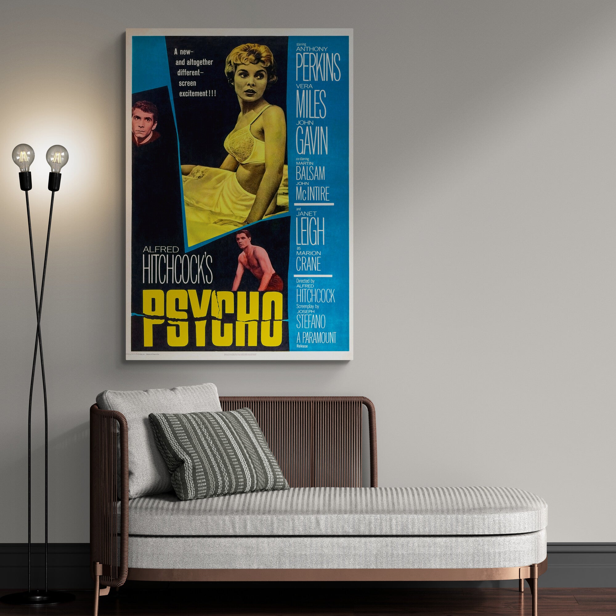 Psycho - Alfred Hitchcock - Movie Wall Art - Canvas Wall Art Framed Print - Various Sizes