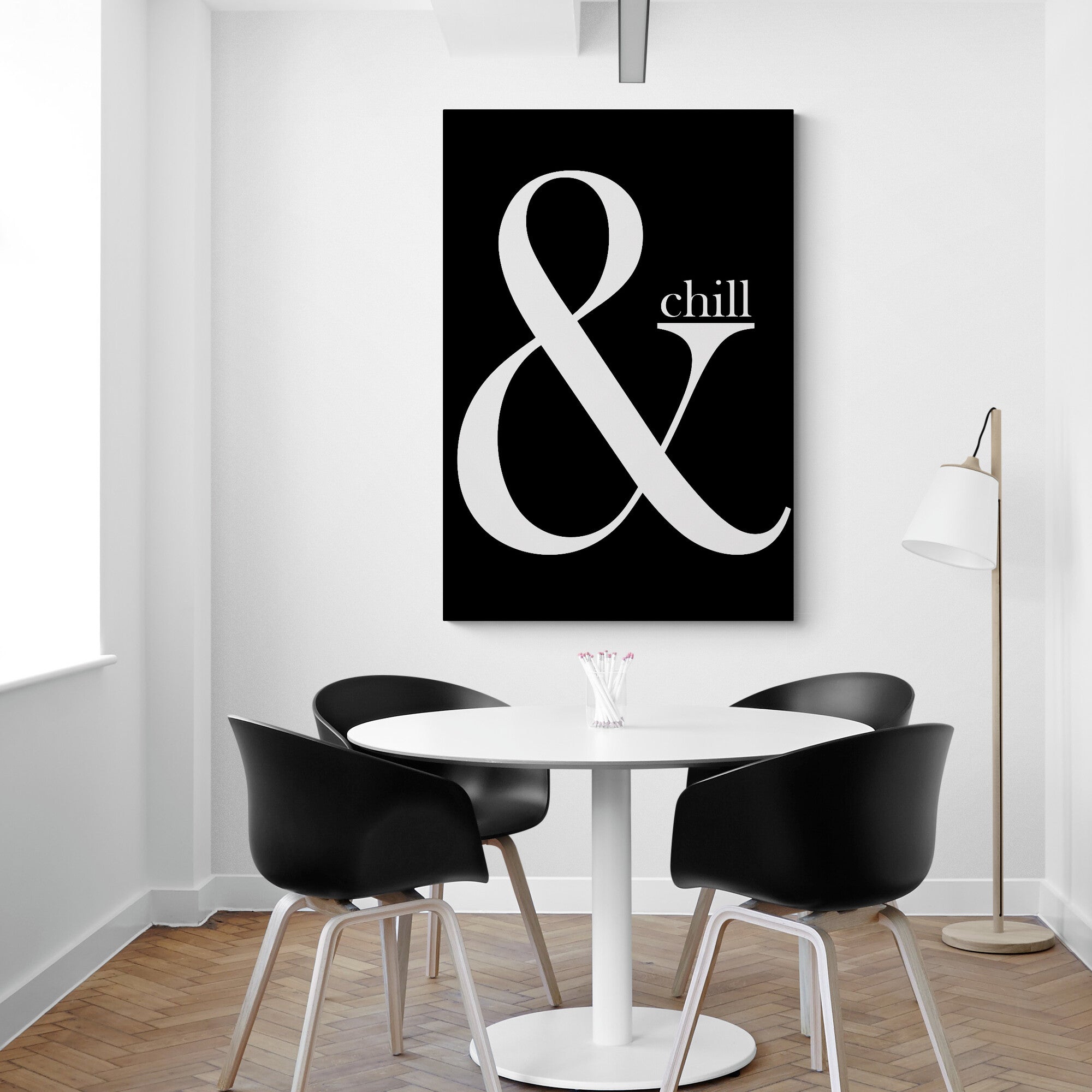 & Relax - Black Background - Home Décor Wall Art - Canvas Wall Art Framed Print - Various Sizes