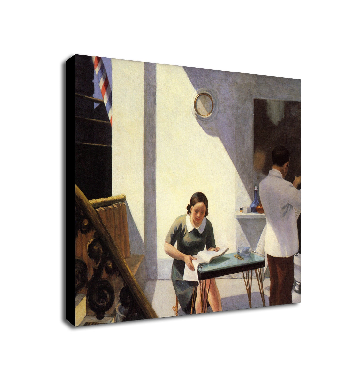 Barber Shop - Wall Art by Edward Hopper 1931 - Framed Canvas Wall Art Print - Various Sizes