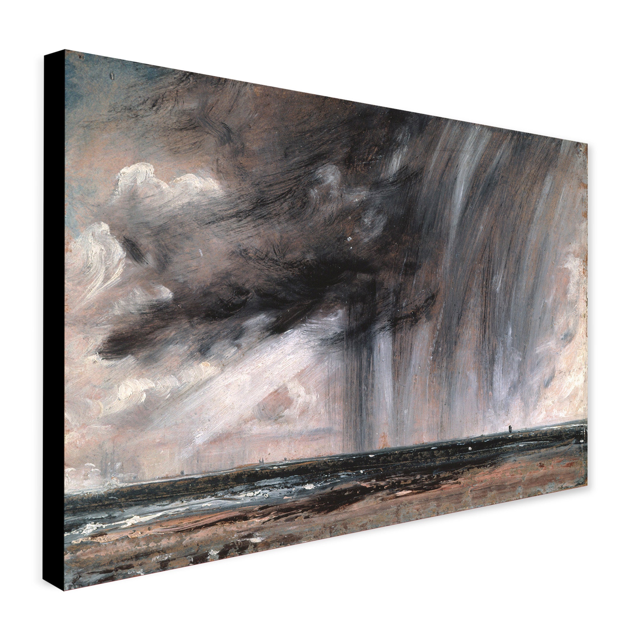 Seascape Study With Rain Cloud by John Constable - Canvas Wall Art Framed Print - Various Sizes