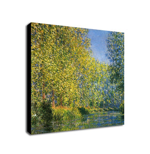 Bend In The River Epte by Claude Monet - Framed Canvas Wall Art Print - Various Sizes