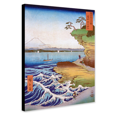 Seashore at Hoda, Province of Awa - Japanese Art by Utagawa Hiroshige - Canvas Wall Art Print - Various Sizes