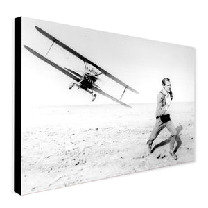 North by Northwest  - Cary Grant Airplane Chase - Movie Wall Art - Canvas Wall Art Framed Print - Various Sizes