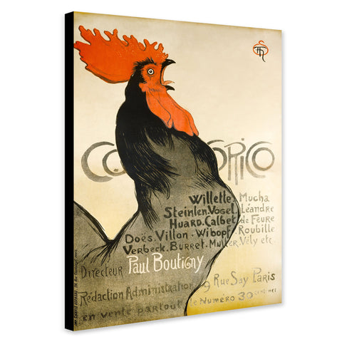 Cocorico Wall Art by Theophile-Alexandre Steinlen & Charles (Parijs) Verneau - Canvas Wall Art Framed Print - Various Sizes