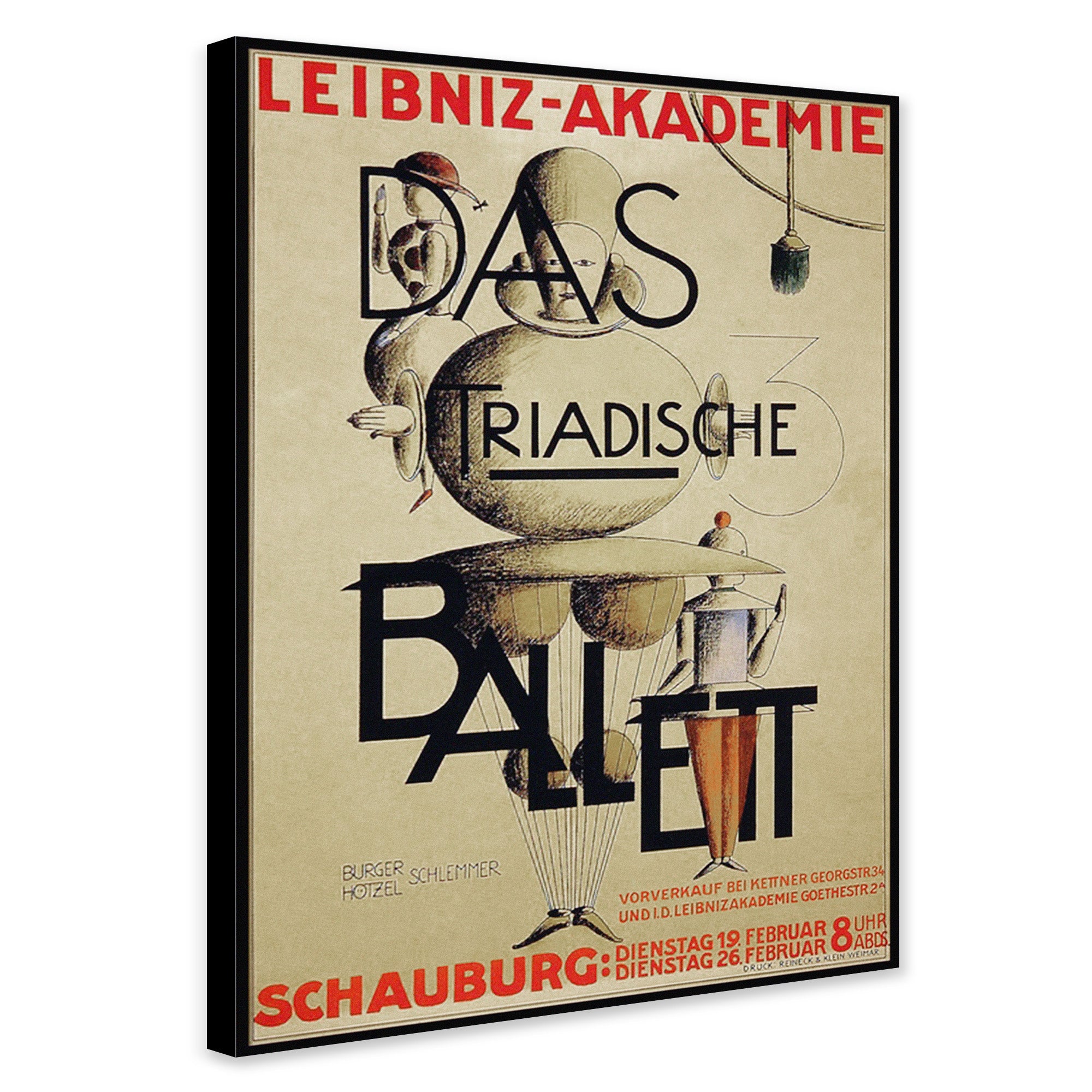 The Triadic Ballet - Vintage Bauhaus Art by Oskar Schlemmer 1924 - Framed Canvas Wall Art Print - Various sizes