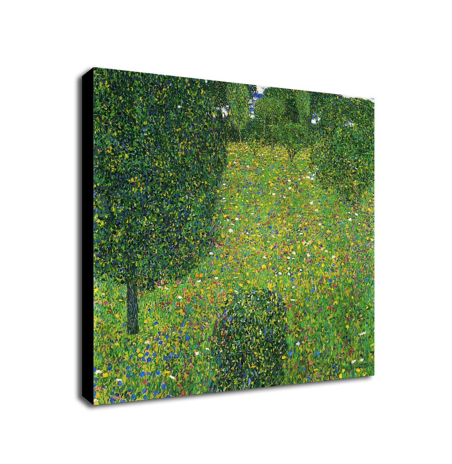 Landscape Garden Meadow In Flower by Gustav Klimt - Framed Canvas Wall Art Print - Various Sizes