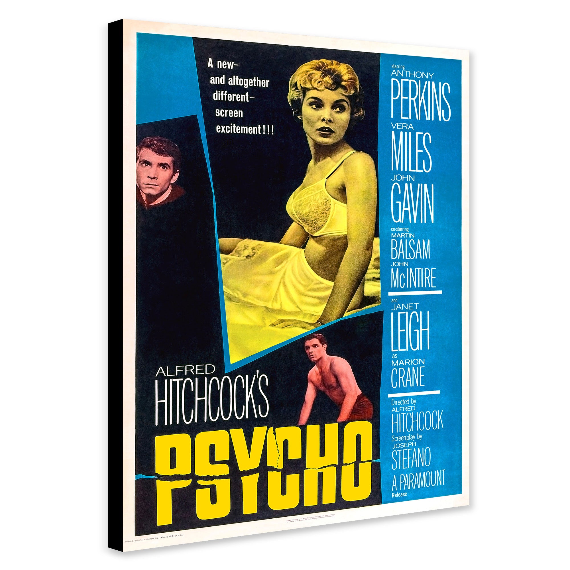 Psycho - Alfred Hitchcock - Movie Wall Art - Canvas Wall Art Framed Print - Various Sizes