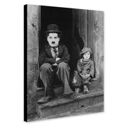 Charlie Chaplin - The Kid - Movie Wall Art - Canvas Wall Art Framed Print - Various Sizes