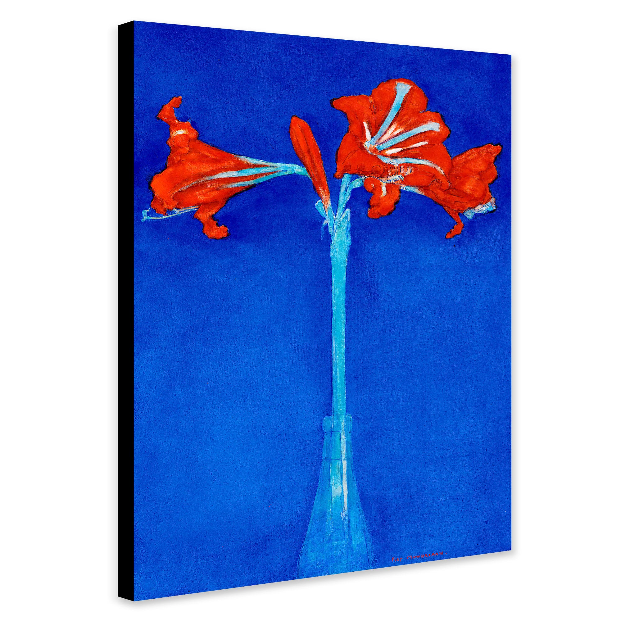 Amaryllis Flower Abstract Art by Piet Mondrian - Canvas Wall Art Framed Print - Various Sizes