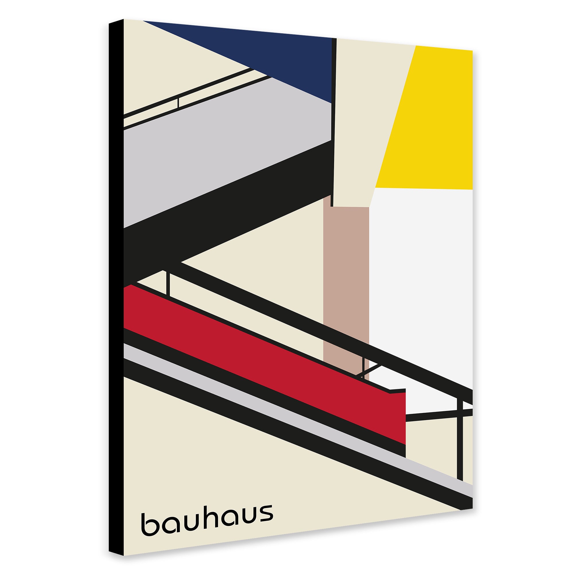 The Bauhaus Staircase Wall Art - Canvas Wall Art Framed Print - Various Sizes