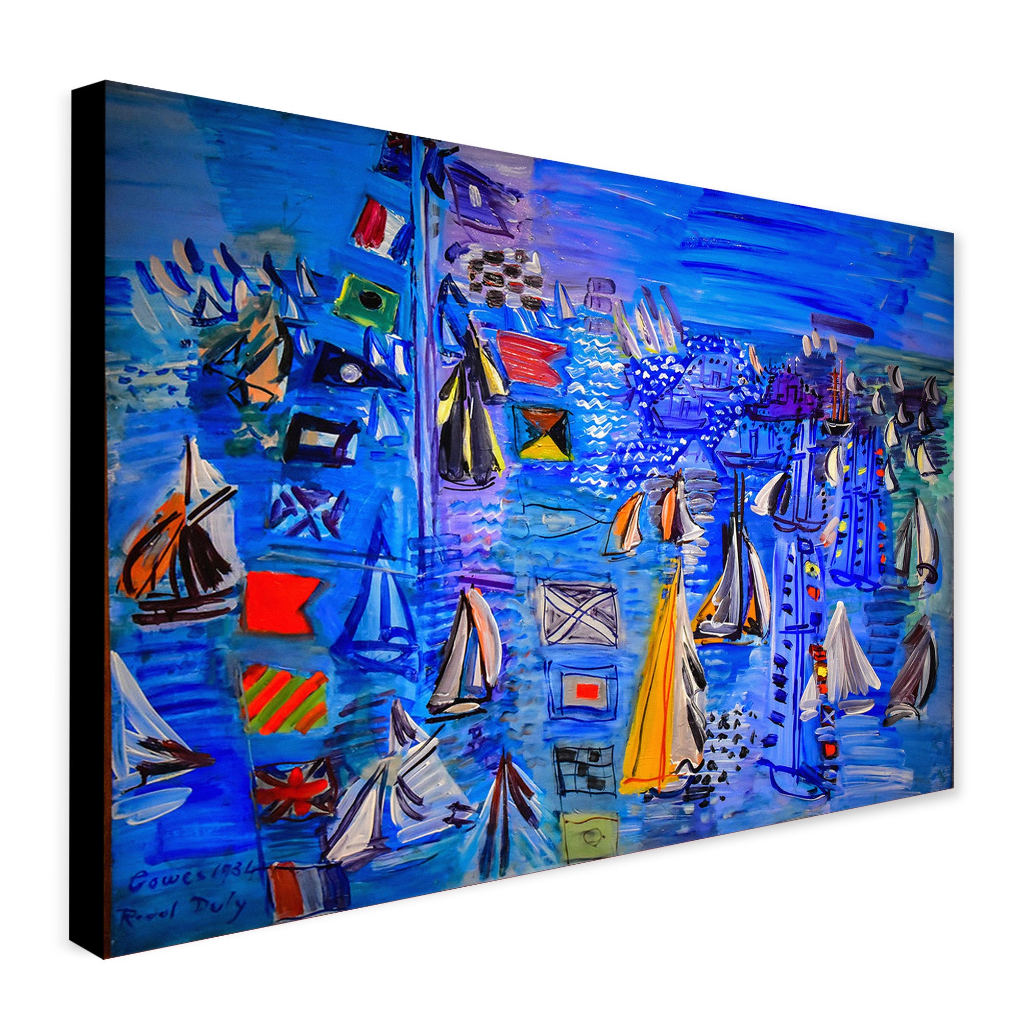 Regatta at Cowes - Sailing Wall Art by Raoul Dufy 1934 - Canvas Wall Art Framed Print - Various Sizes