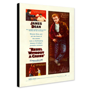 Rebel Without a Cause - James Dean 1955 Classic Movie - Canvas Wall Art Framed Print - Various Sizes
