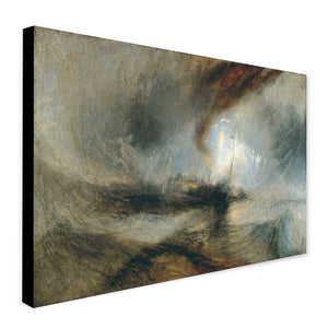 Snow Storm Steam Boat Off A Harbour's Mouth by J.M.W Turner - Canvas Wall Art Framed Print - Various Sizes