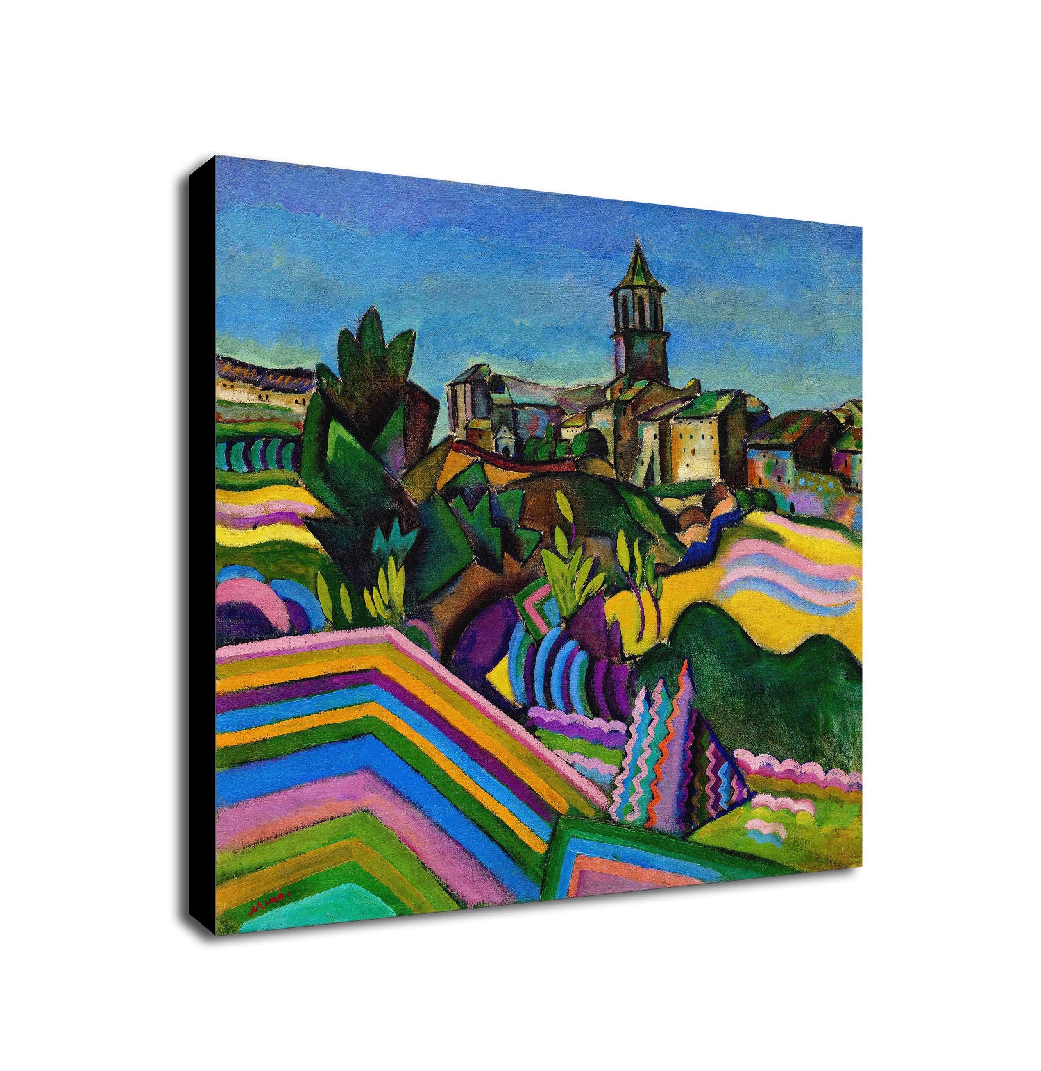 Prades The Village - Wall Art by Joan Miro - Framed Canvas Wall Art Print - Various Sizes