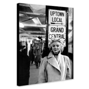 Monroe at New York Underground - Vintage Fashion Wall Art - Canvas Wall Art Framed Print - Various Sizes