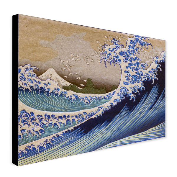 Fuji From The Sea - Vintage Japanese Art by Hokusai - Canvas Wall Art Framed Print - Various Sizes