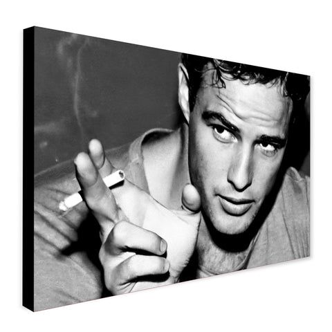 Young Marlon Brando - Movie Art - Canvas Wall Art Framed Print - Various Sizes