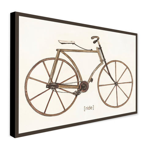 Vintage Bicycle Wall Art by Marjorie Lee 1937 - Canvas Wall Art Framed Print - Various Sizes