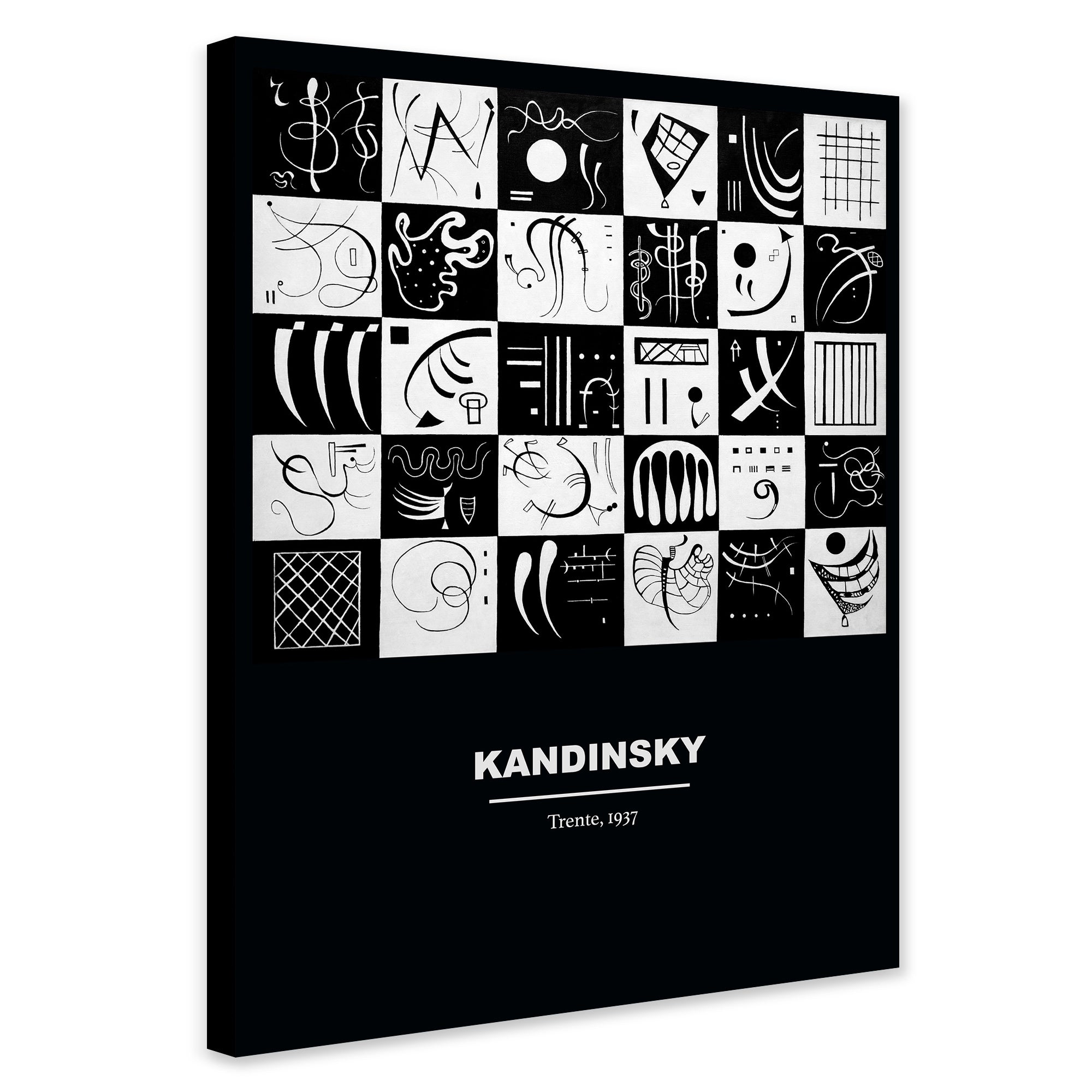 Trente - Bauhaus Abstract Wall Art by Wassily Kandinsky 1937 - Canvas Wall Art Framed Print - Various Sizes