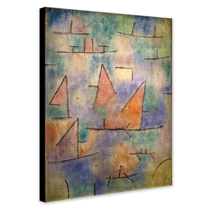 Port With Sailing Ships - Abstract Art by Paul Klee 1937 - Canvas Wall Art Framed Print - Various Sizes