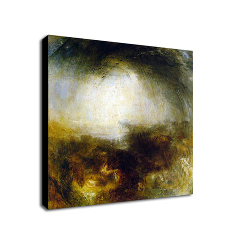 Shade and Darkness the Evening of the Deluge by J.M.W Turner - Framed Canvas Wall Art Print - Various Sizes