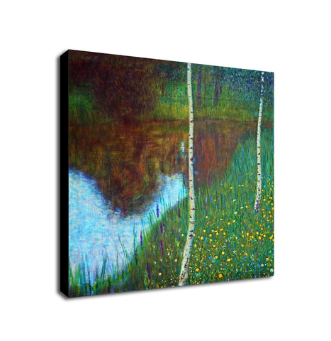 Lakeside With Birch Trees - by Gustav Klimt 1901 - Framed Canvas Wall Art Print - Various Sizes