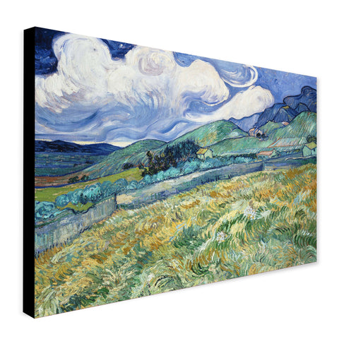 Landscape from Saint Rémy By Vincent Van Gogh Wall Art - Canvas Wall Art Framed Print - Various Sizes