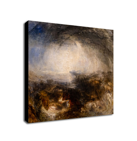 Shade and Darkness the Evening of the Deluge by J.M.W Turner - Framed Canvas Wall Art Print - Various Sizes