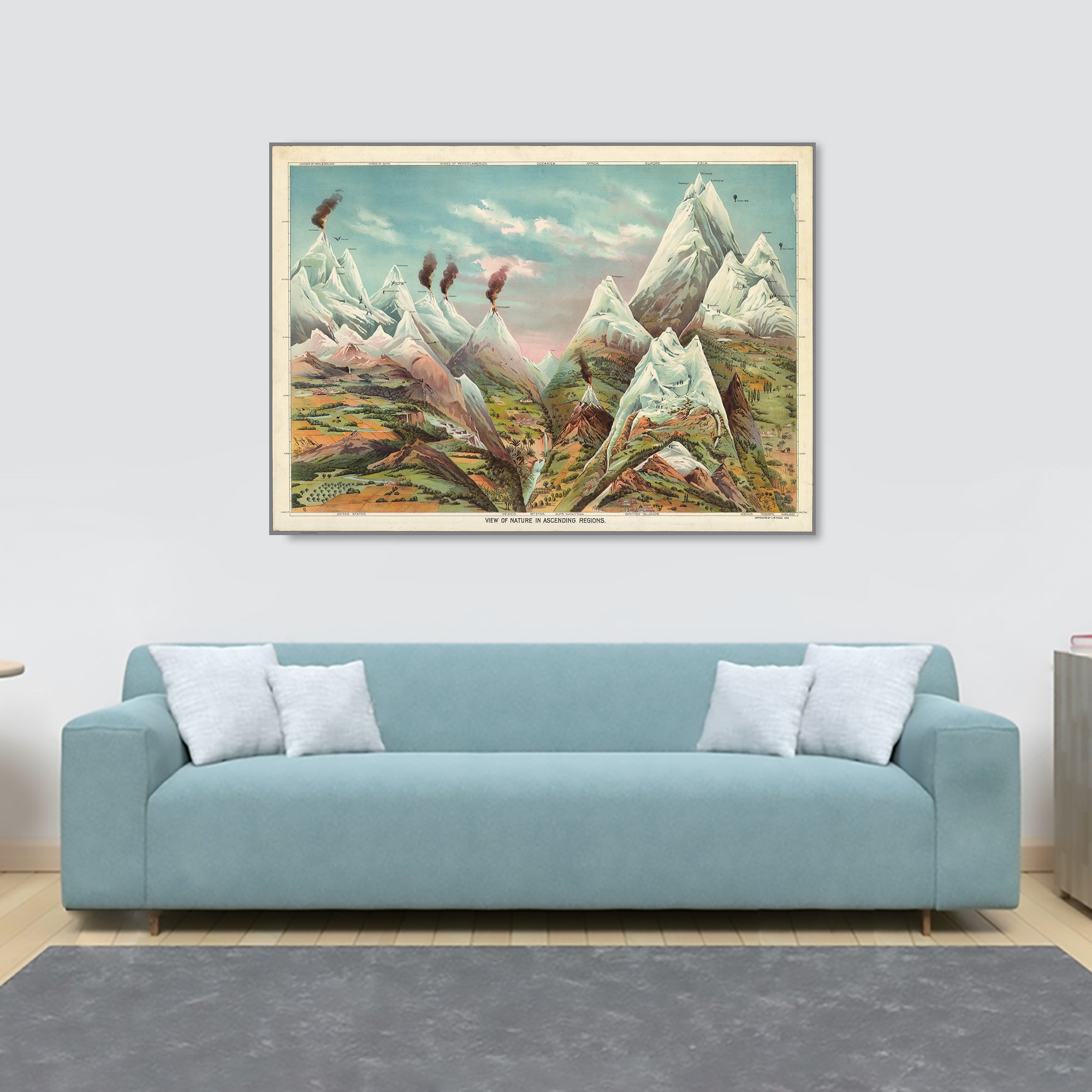 View of Nature in Ascending Regions - Vintage Wall Art by Levi Walter - Canvas Wall Art Framed Print - Various Sizes
