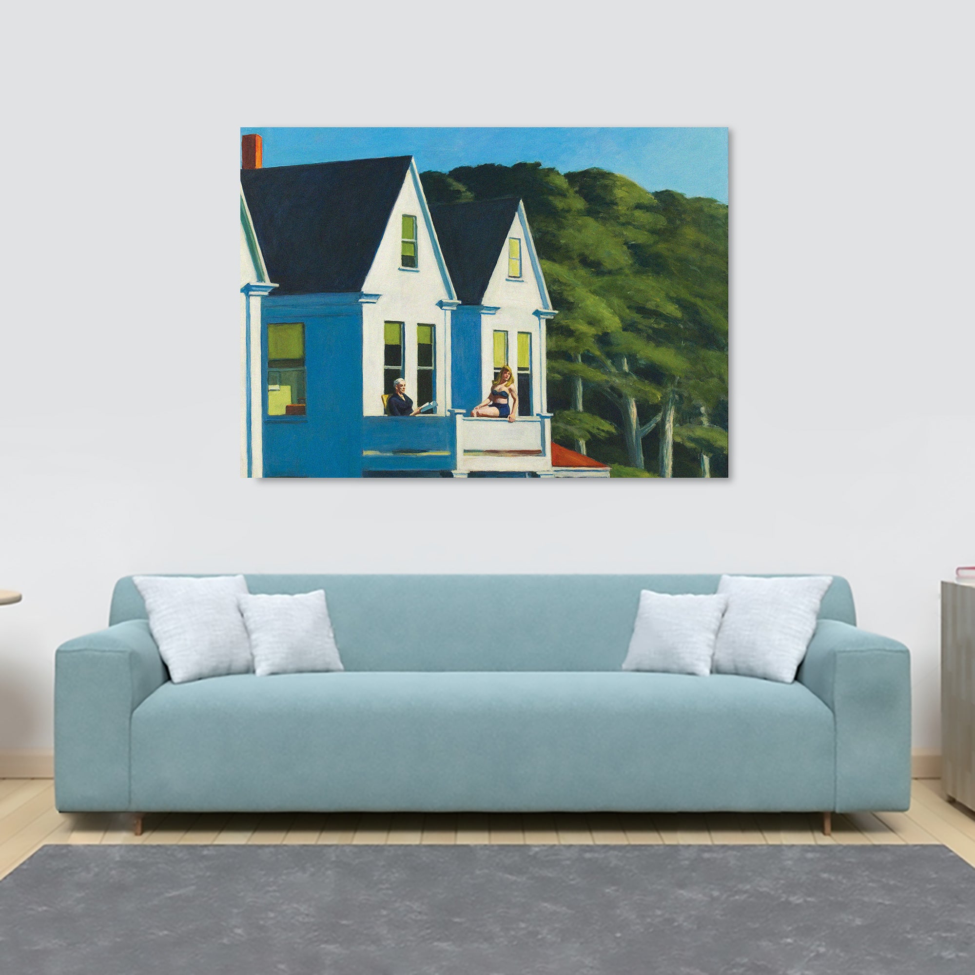 Second Story Sunlight - Wall Art by Edward Hopper 1960 - Canvas Wall Art Framed Print - Various Sizes