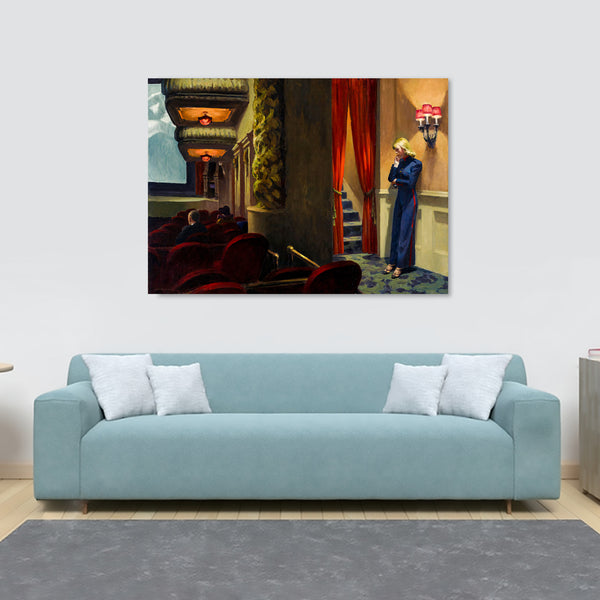 New York Movie - Wall Art by Edward Hopper - Canvas Wall Art Framed Print - Various Sizes