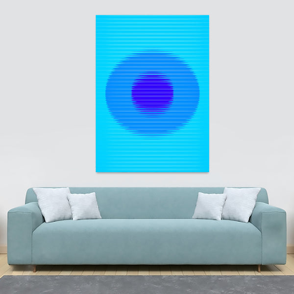 Blue Circles Abstract Minimal Wall Art - Canvas Wall Art Framed Print - Various Sizes