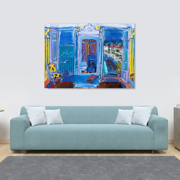 Window Opening on Nice - Wall Art by Raoul Dufy - Canvas Wall Art Framed Print - Various Sizes